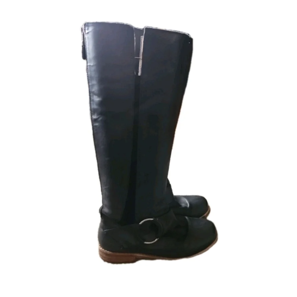 OluKai Womens Black Leather Holo Lio II Tall Boots 7